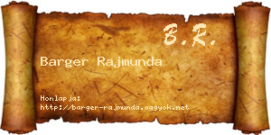 Barger Rajmunda névjegykártya
